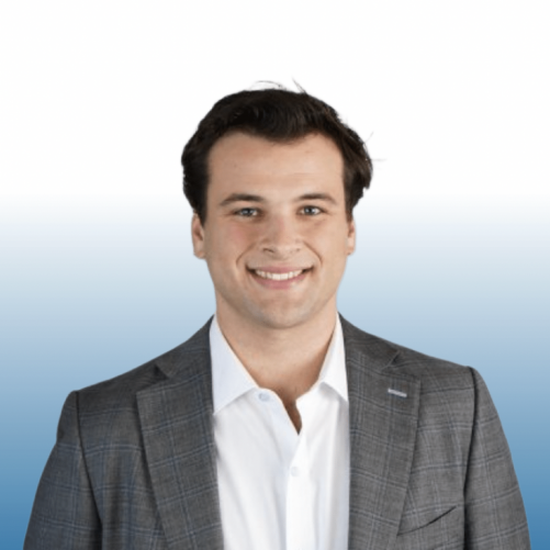 Professional headshot of an Equity commercial real estate team member in a gray plaid blazer